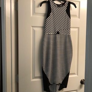 Material Girl Black and White High-Low Dress